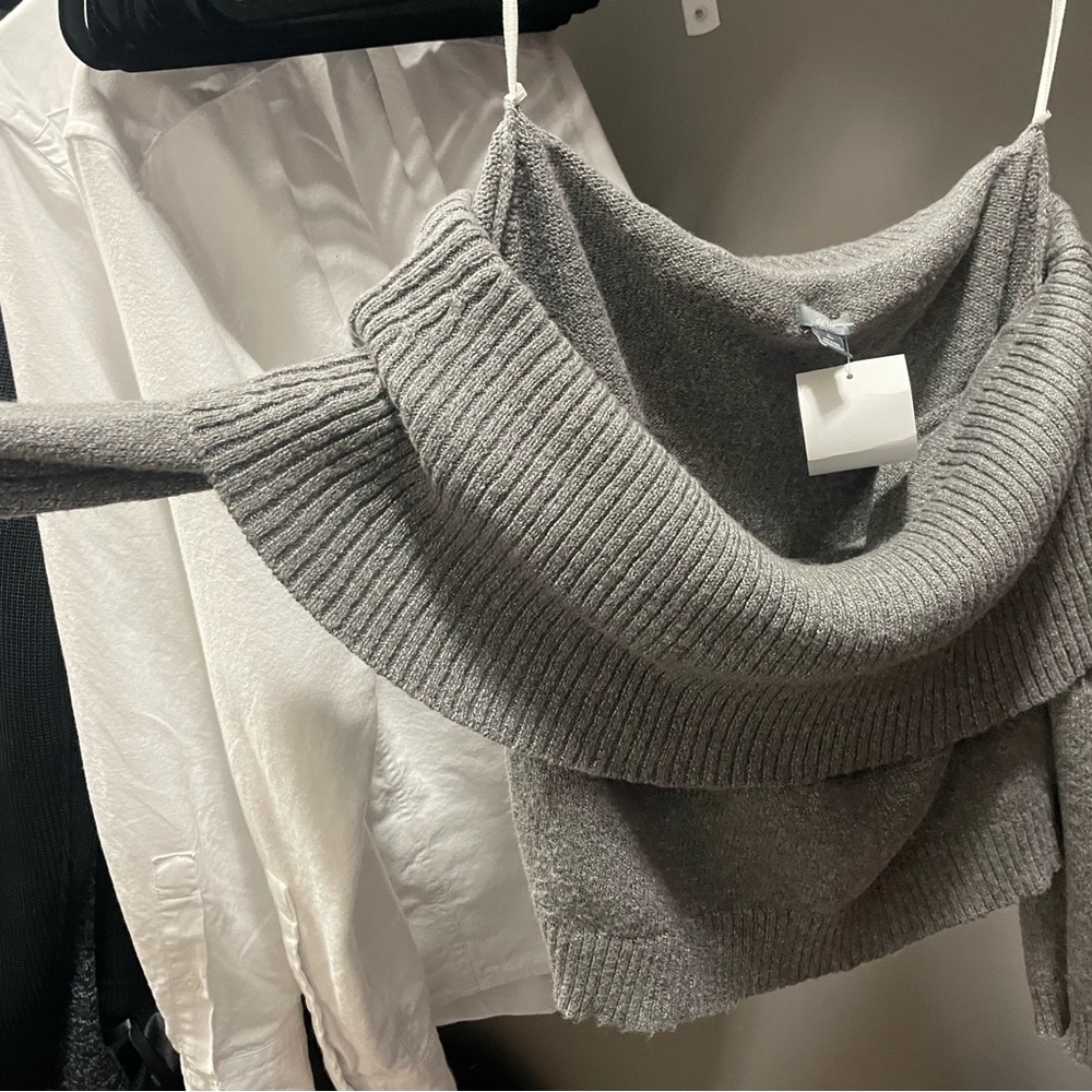 Cold shoulder sweater top